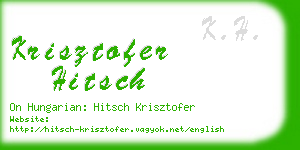 krisztofer hitsch business card